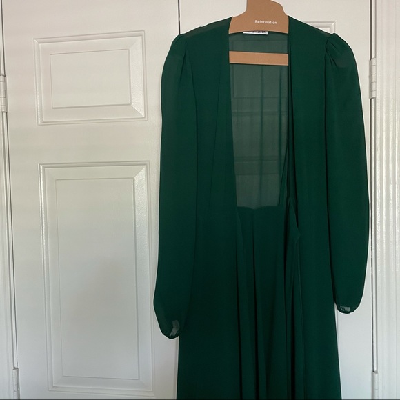Reformation Milan Dress Emerald NWOT - Picture 7 of 11